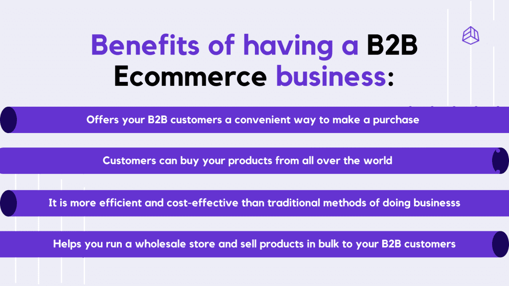 Benefits of having a B2B Ecommerce business 