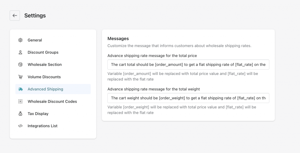 shopify set shipping rates custom messages
