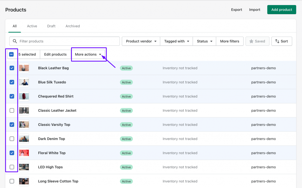 Step 2: To hide product(s) in Shopify
