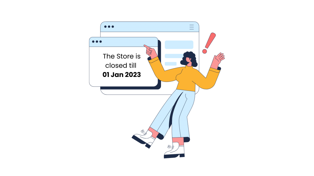 illustration of a temporarily paused shopify store