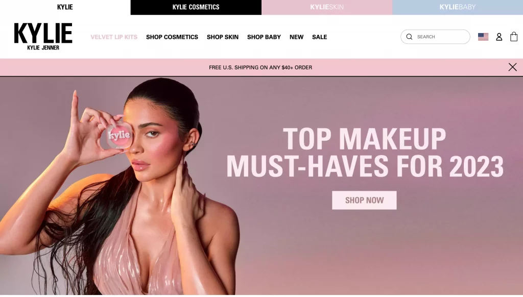 Shopify landing page header example