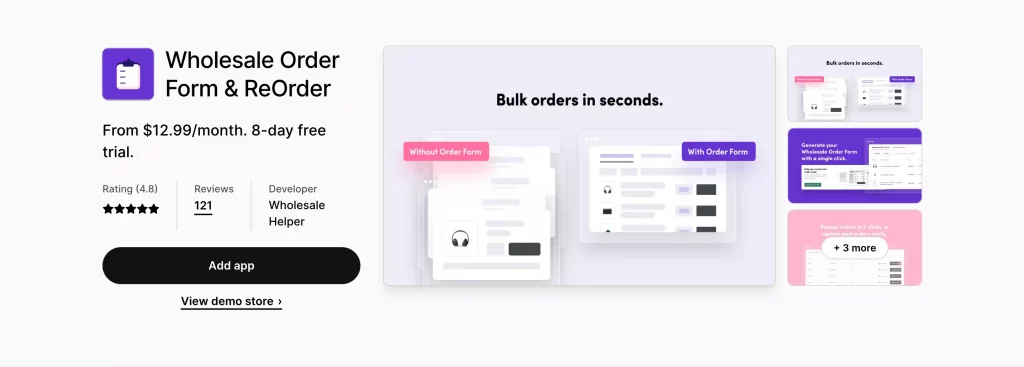 B2B:Wholesale Bulk Order Form - Wholesale Shopify app B2B