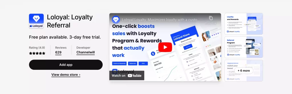 Loloyal loyalty app for Shopify