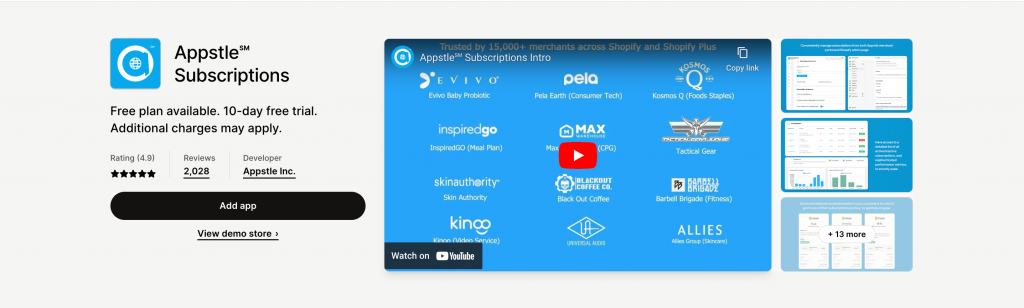 Appstle subscriptions shopify app