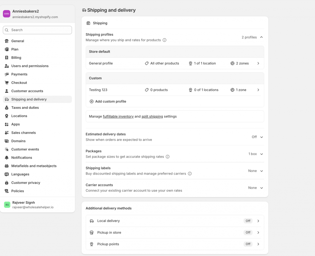 Setting shipping rates while integrating Shopify with Etsy