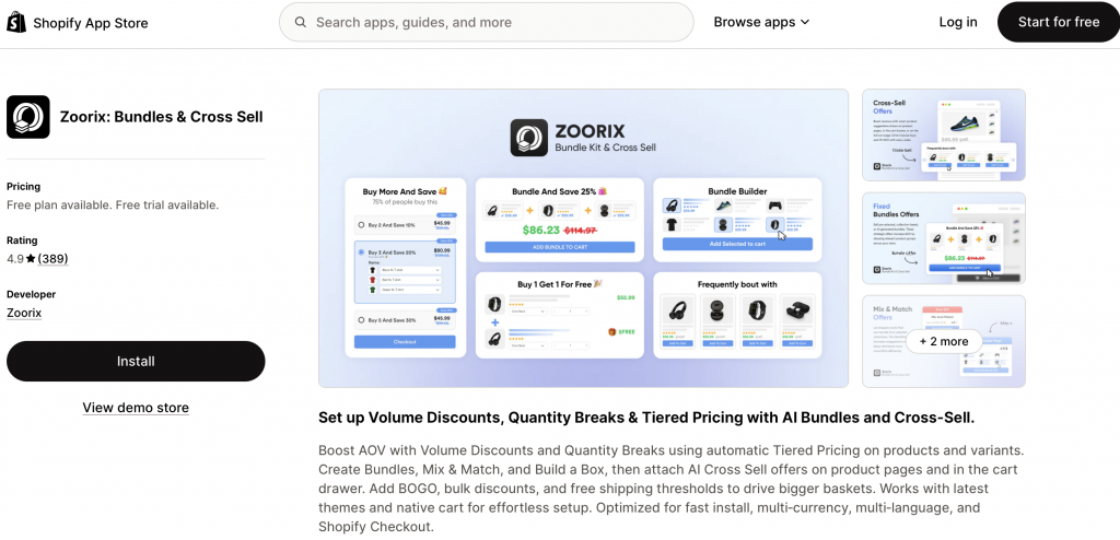 Zoorix: Bundles & Cross Sell