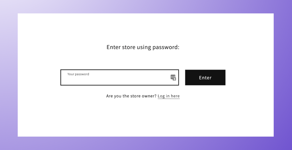 Password-protected page in Shopify