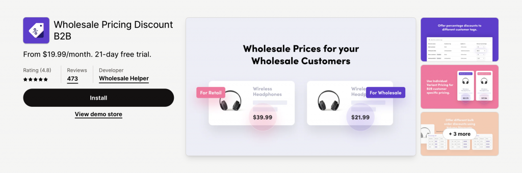 Wholesale Pricing Discount app 
