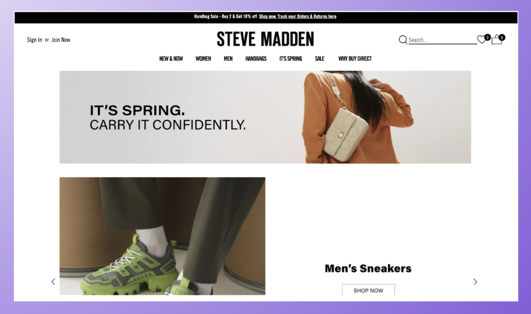 steve madden website is also built on shopify 