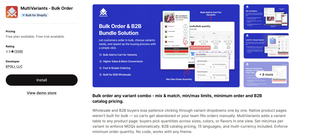 MultiVariants ‑ Bulk Order