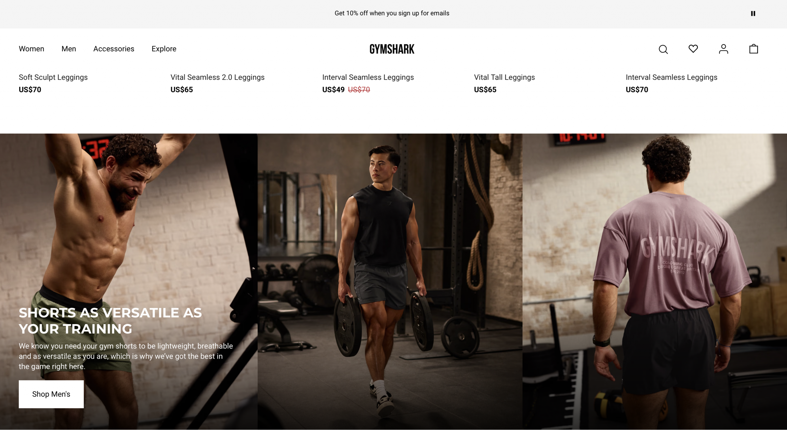gymshark shopify website
