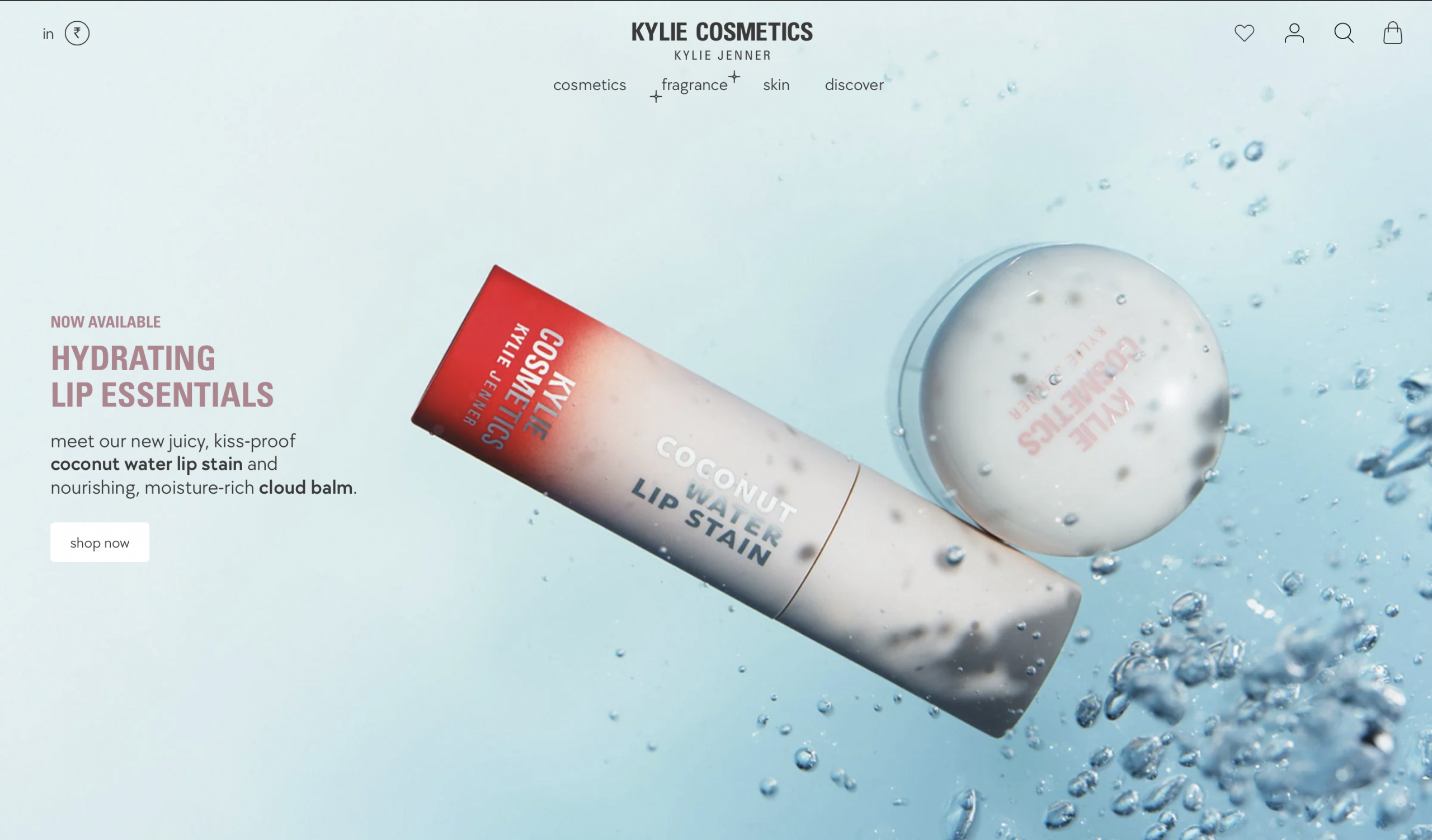 Kylie Jenner shopify website