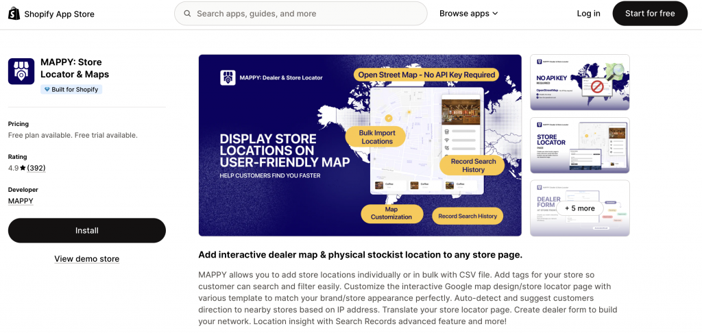 MAPPY: Store Locator & Maps - shopify store locator apps