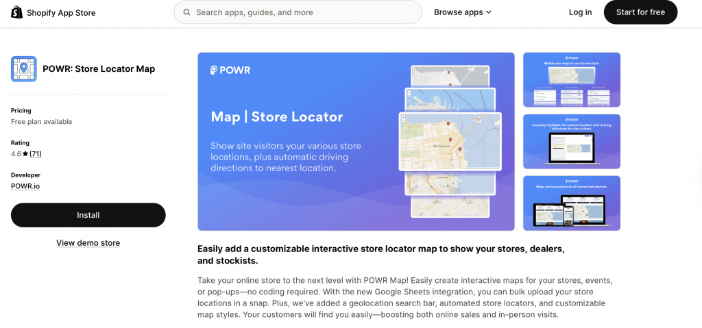 POWR: Store Locator Map - shopify store locator apps