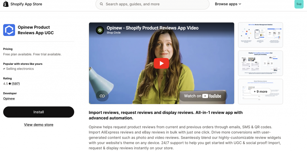 
Opinew Product Reviews App UGC