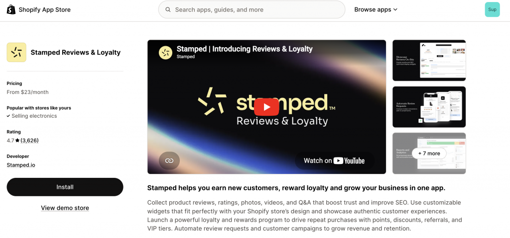Stamped Reviews & Loyalty