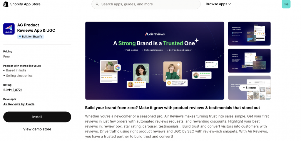
AG Product Reviews App & UGC