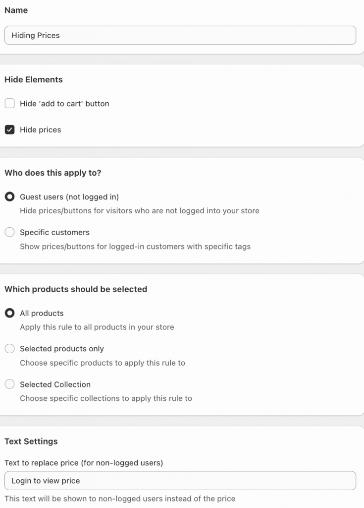 Hide prices of your products for non-logged-in customers (login to view price)