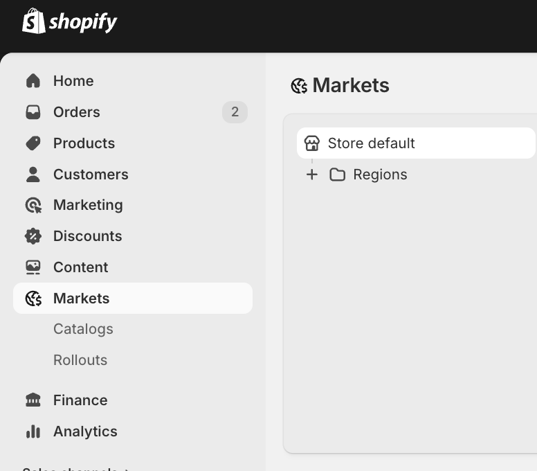 set up Shopify Markets in your store - STEP 1