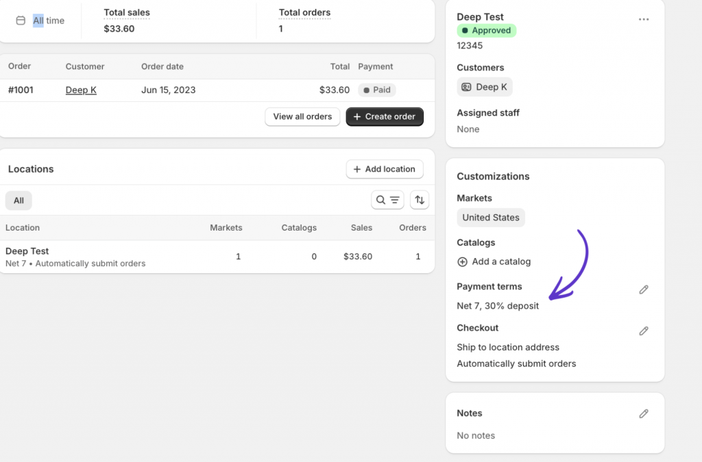 net payment terms on Shopify - Offering via Native B2B