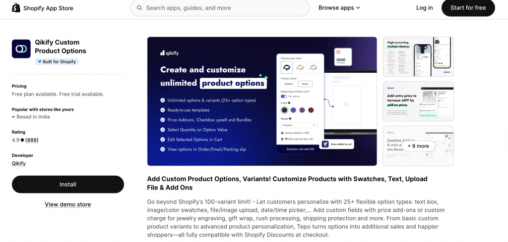 Tepo Custom Product Options