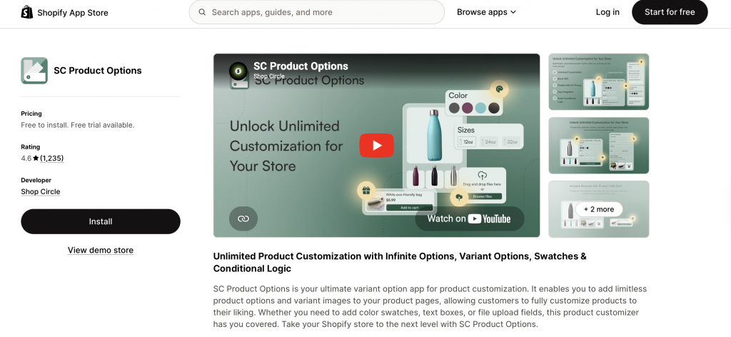 SC Product Options App