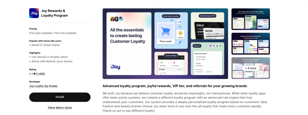 Joy - Shopify loyalty apps