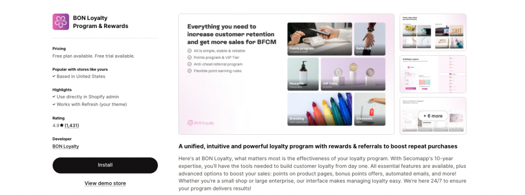 BON - Shopify loyalty apps