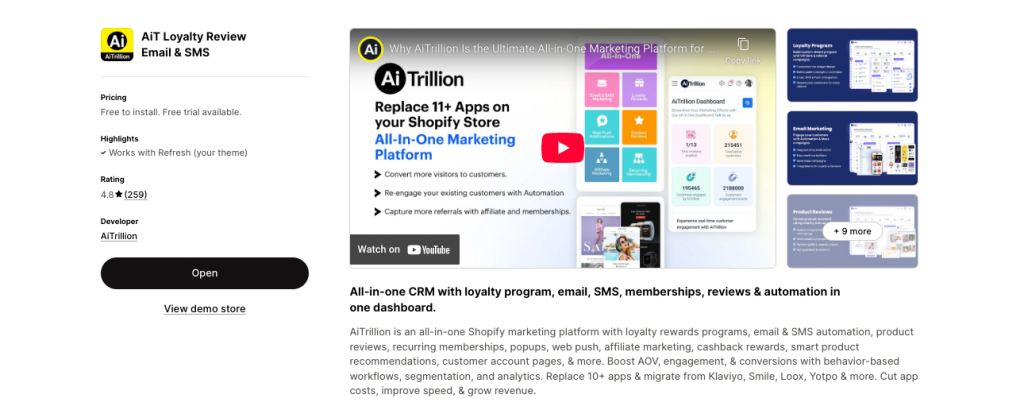 AiTrillion - Shopify loyalty apps
