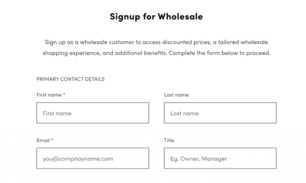 WPD App for wholesale sign up and for shopify wholesale store features