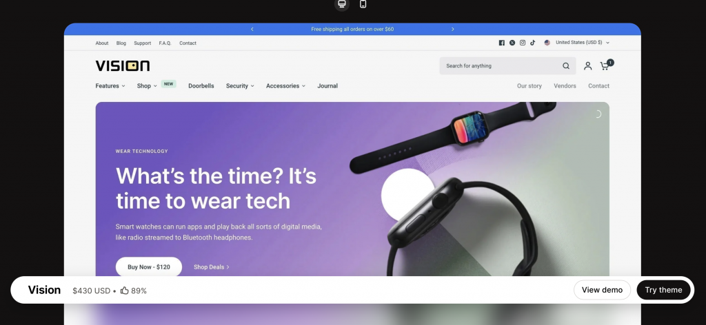Best Shopify B2B themes #4 Vision