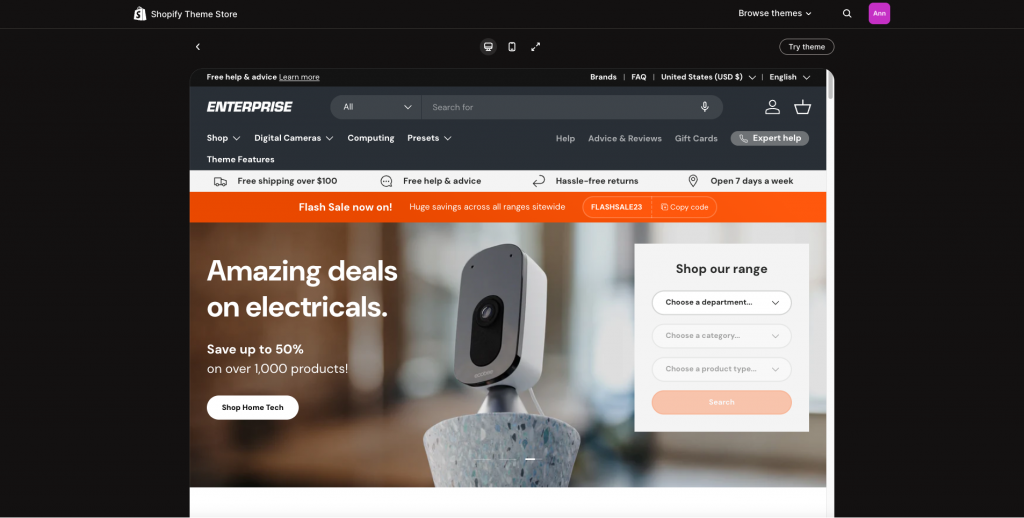 Best Shopify B2B themes #3 Enterprise