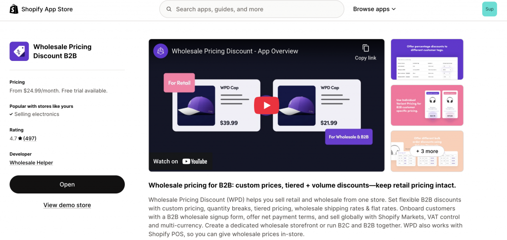 wholesale pricing discount b2b app for wholesale inventory management on shopify store
