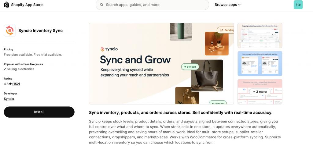 Syncio Inventory Sync to manage wholesale inventory on your shopify store
