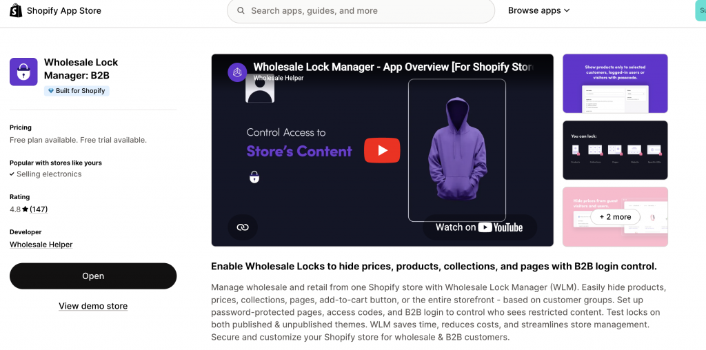 Wholesale Lock Manager B2B to Add Wholesale Only Products to Shopify