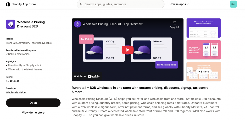 Wholesale pricing discount b2b app on shopify to process wholesale orders for clothing stores