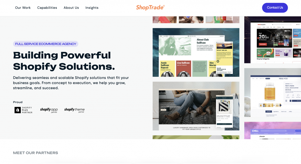 shop trade shopify development agency