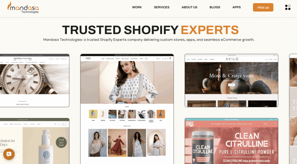 mandasa technologies - shopify development agencies