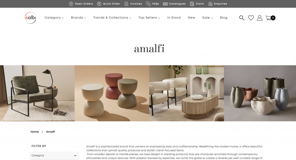 Isalbi amalfi - home decor distributors