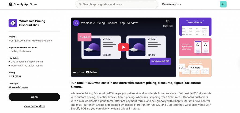 mix and match discounts implementation on shopify store using wholesale pricing discount b2b