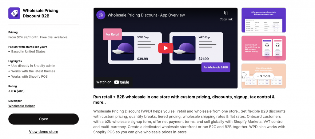 wholesale pricing discount b2b app for setting up login to view price on shopify store