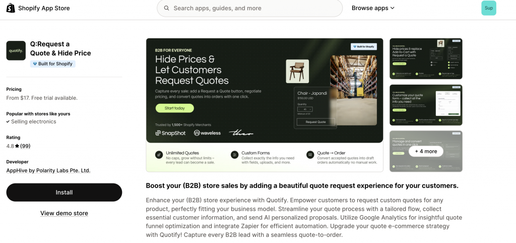 Q:Request a Quote & Hide Price