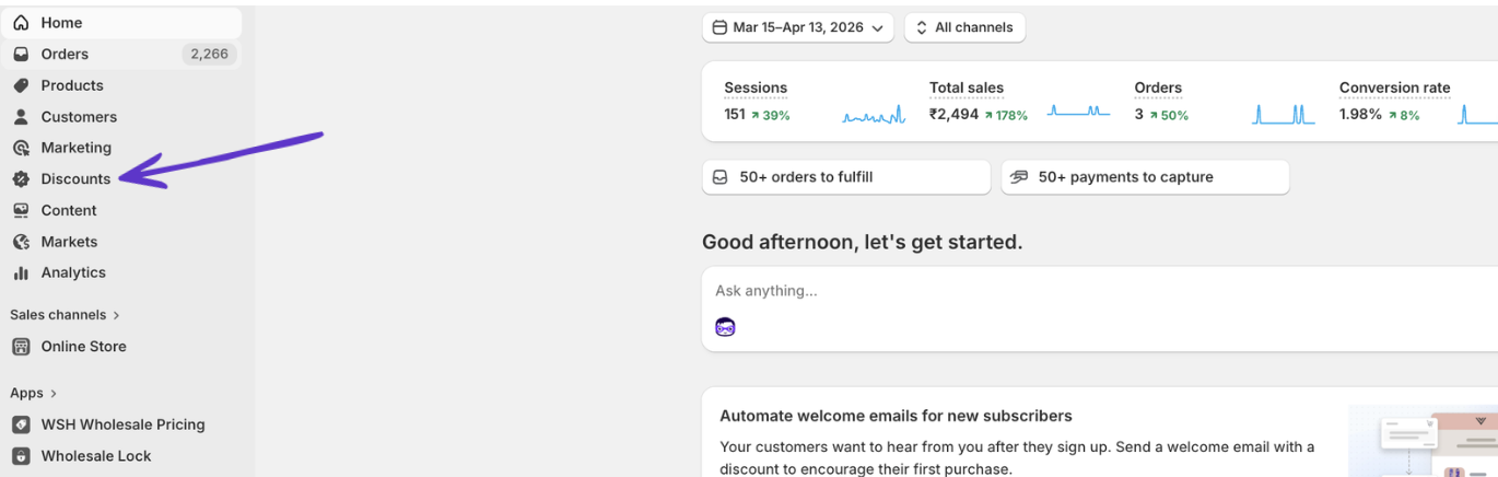 using discount code to offer volume discounts on Shopify store