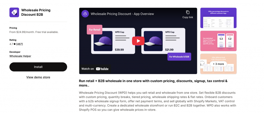 Wholesale pricing discount b2b app on Shopify app store to offer wholesale pricing since Shopify Script is retiring