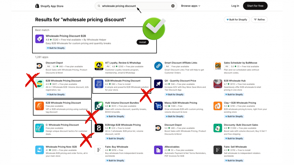 How to Identify the Official Wholesale Pricing Discount B2B App