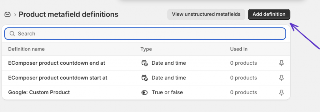 2nd step to noindex products on shopify