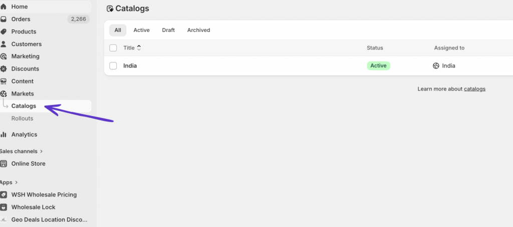 Creating catalogs for b2b catalogue in shopify