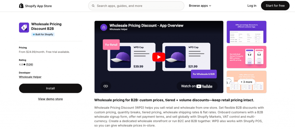 Official Wholesale Pricing Discount B2B app by Wholesale Helper