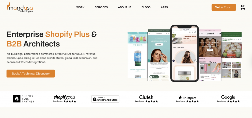 mandasa technologies - shopify development agencies