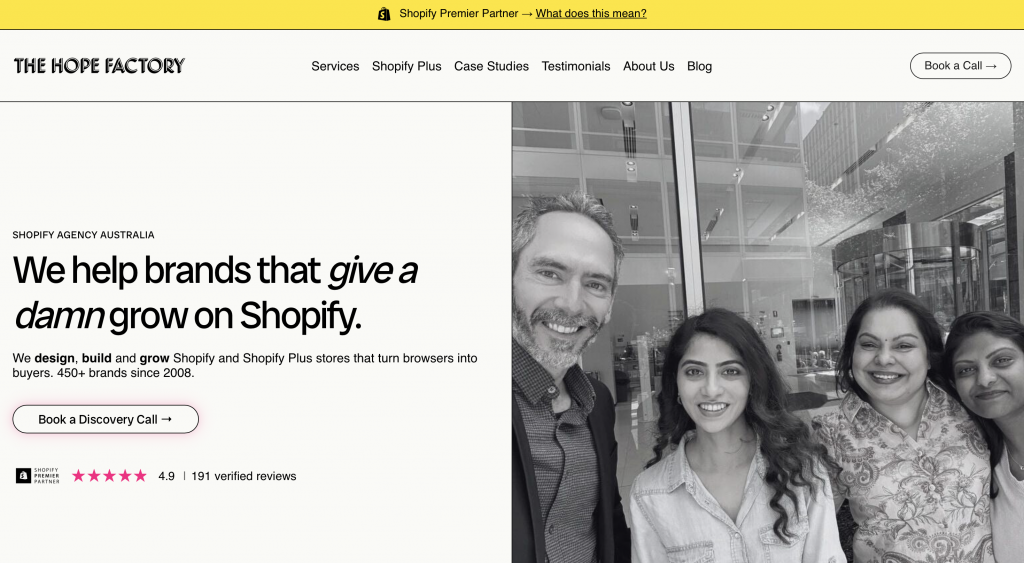 the hope factory shopify development agencies